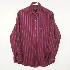 Vintage Roberto Cavalli Race Red Purple Stripe Button Up Long Sleeve  Top
